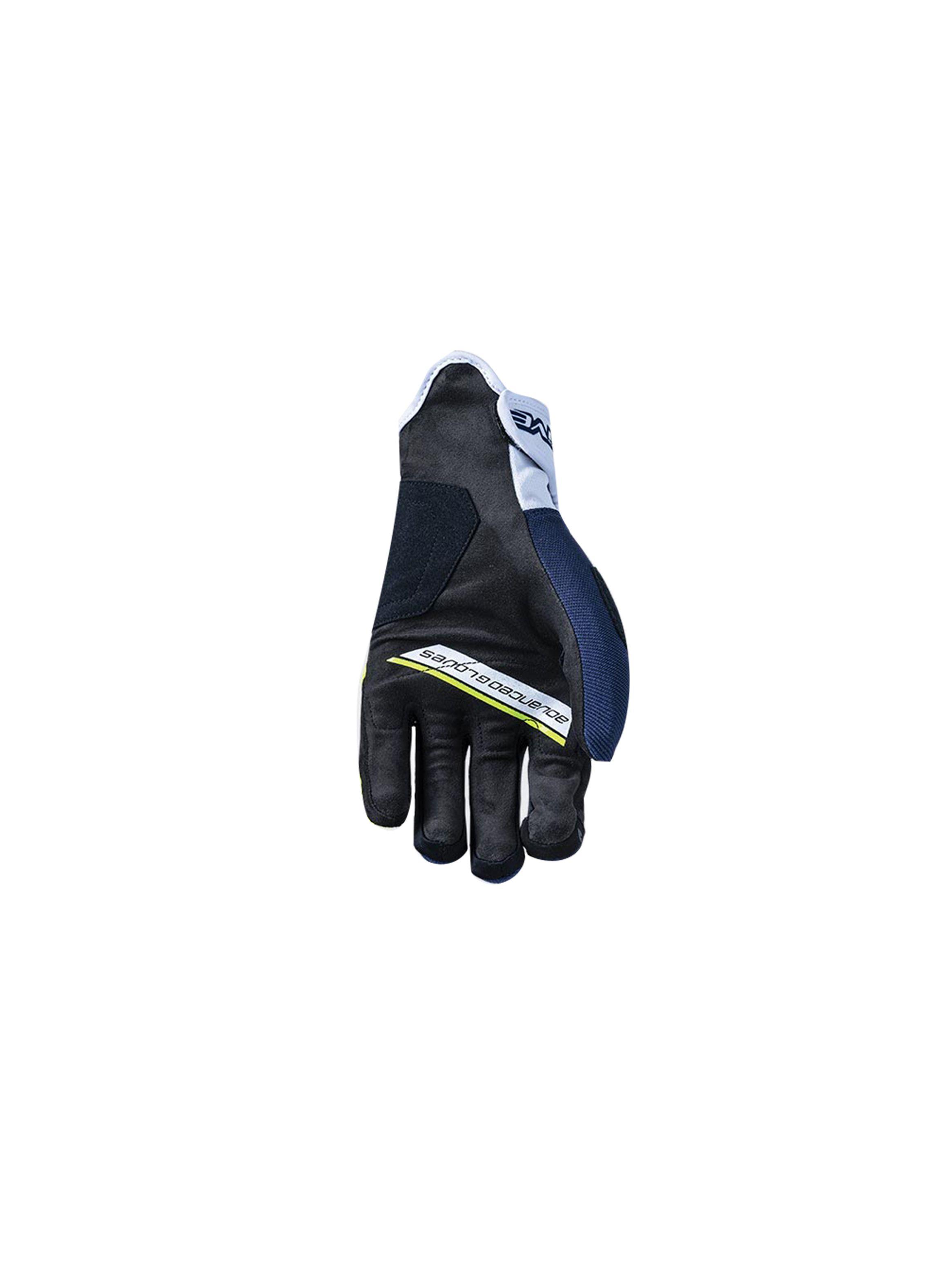 Guantes Moto Five E3 EVO Azul Amarillo Fluor-2