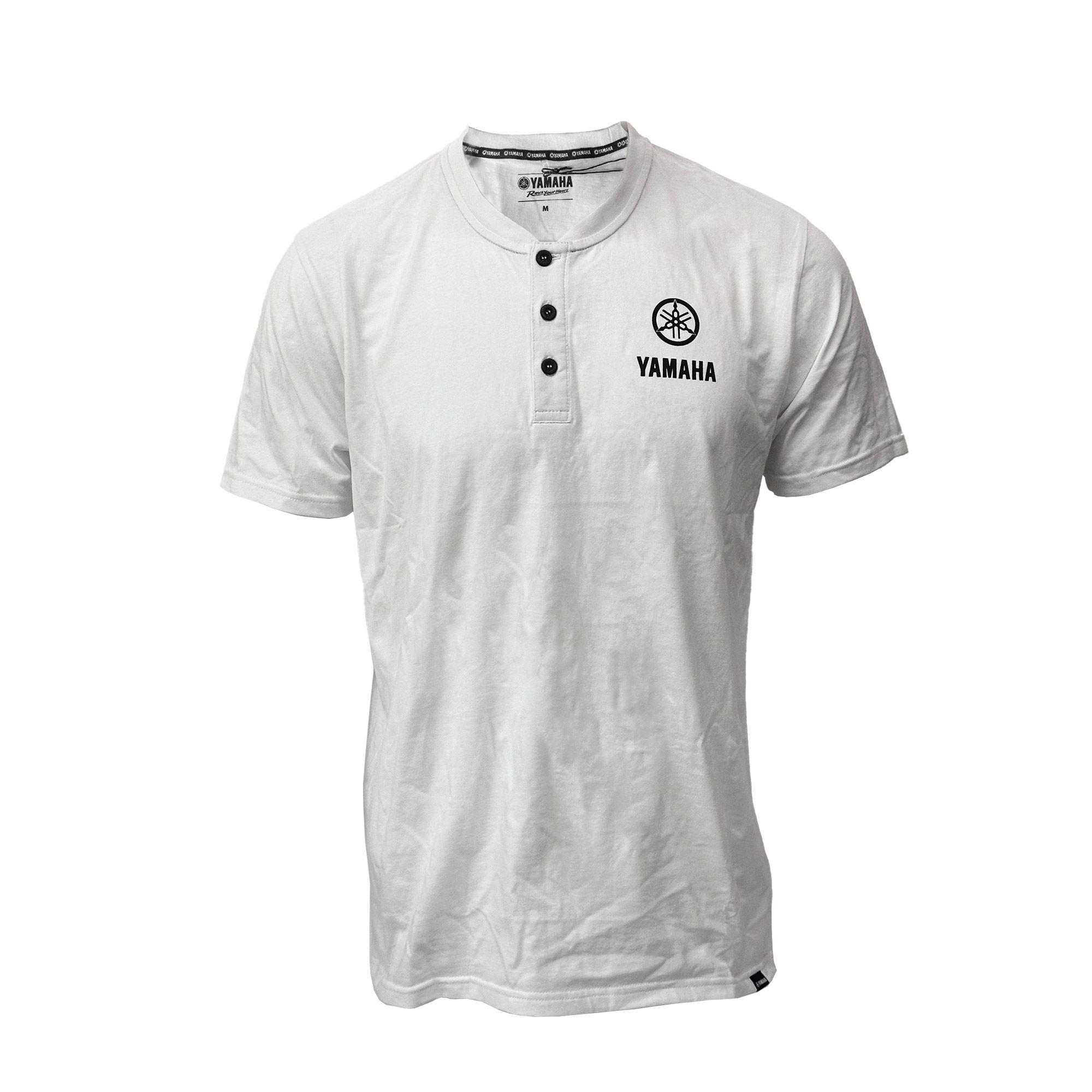 Polera De Hombre Manga Corta Yamaha Boton Blanco-0