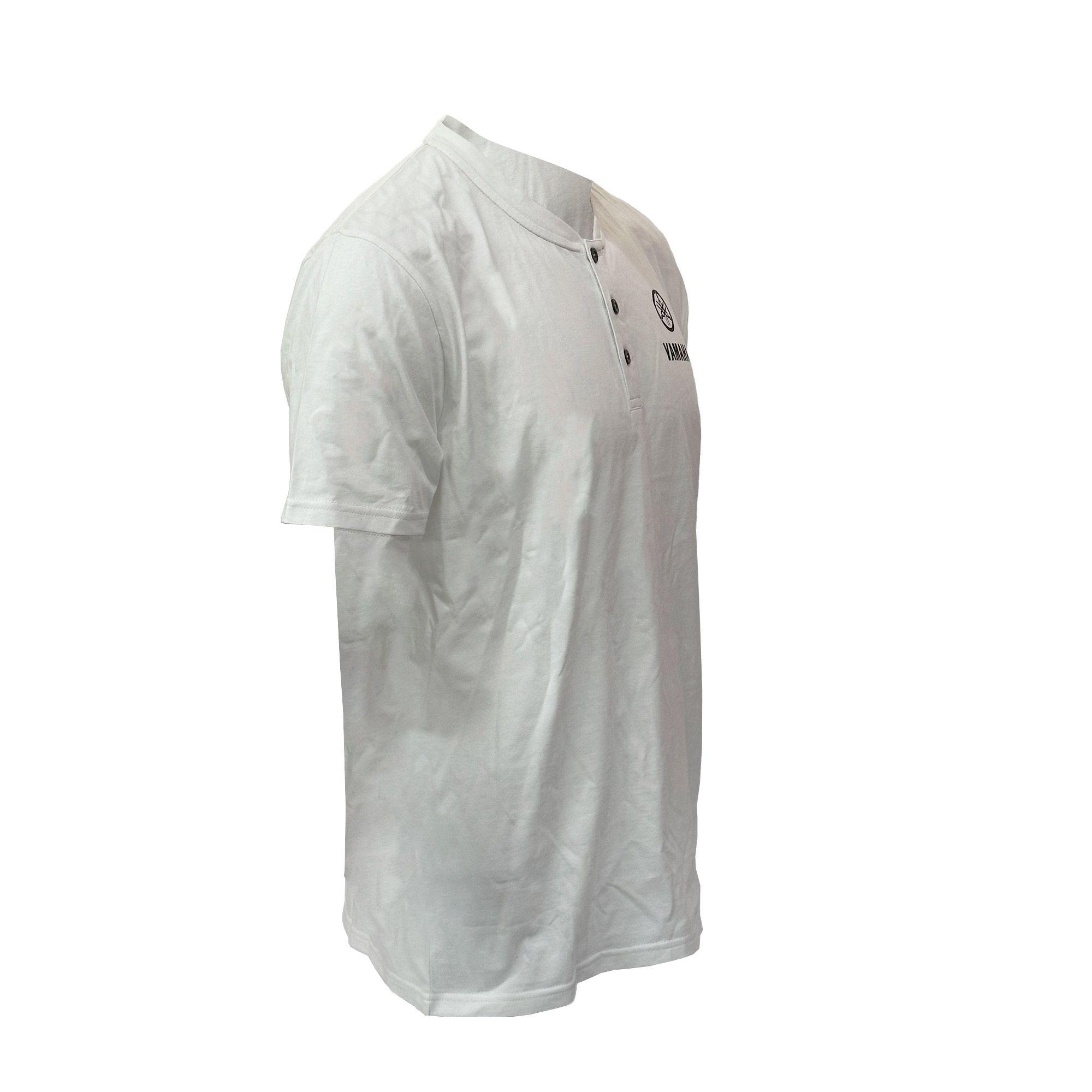 Polera De Hombre Manga Corta Yamaha Boton Blanco-1