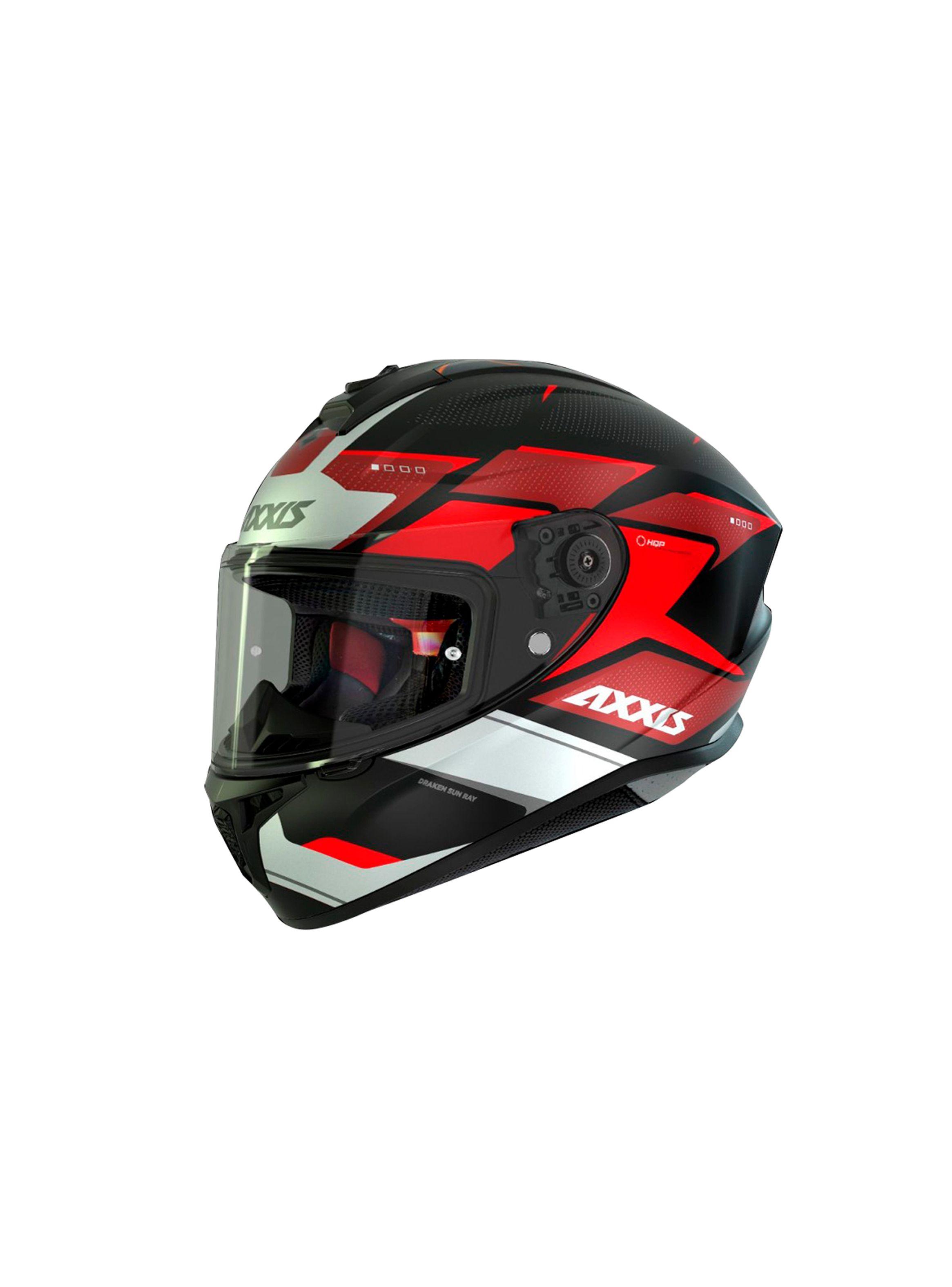 Kit Casco Axxis Draken S Sunray Rojo + Visor Ahumado-0