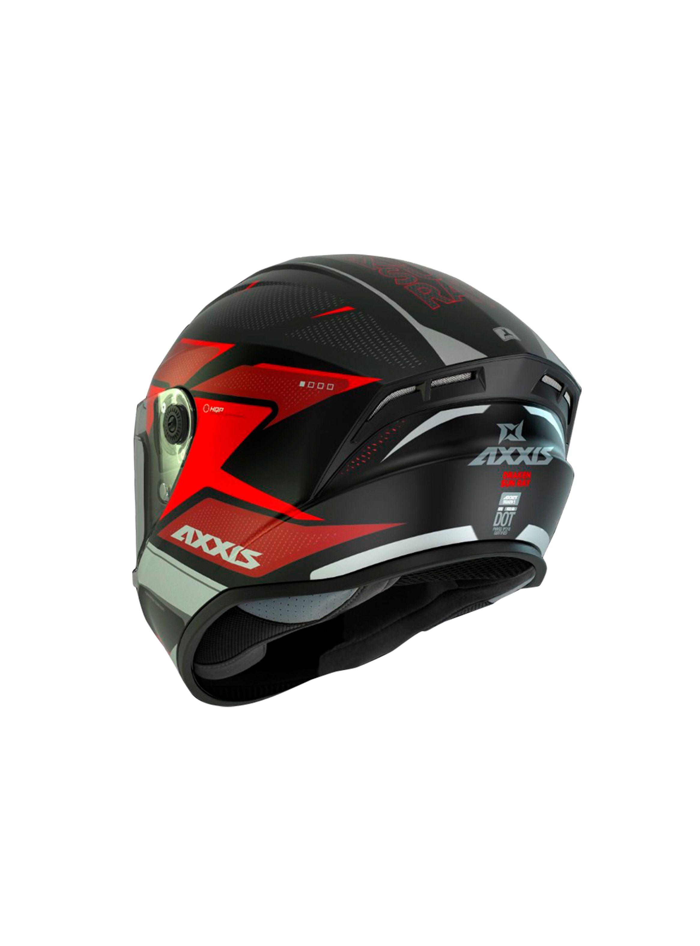 Kit Casco Axxis Draken S Sunray Rojo + Visor Ahumado-2