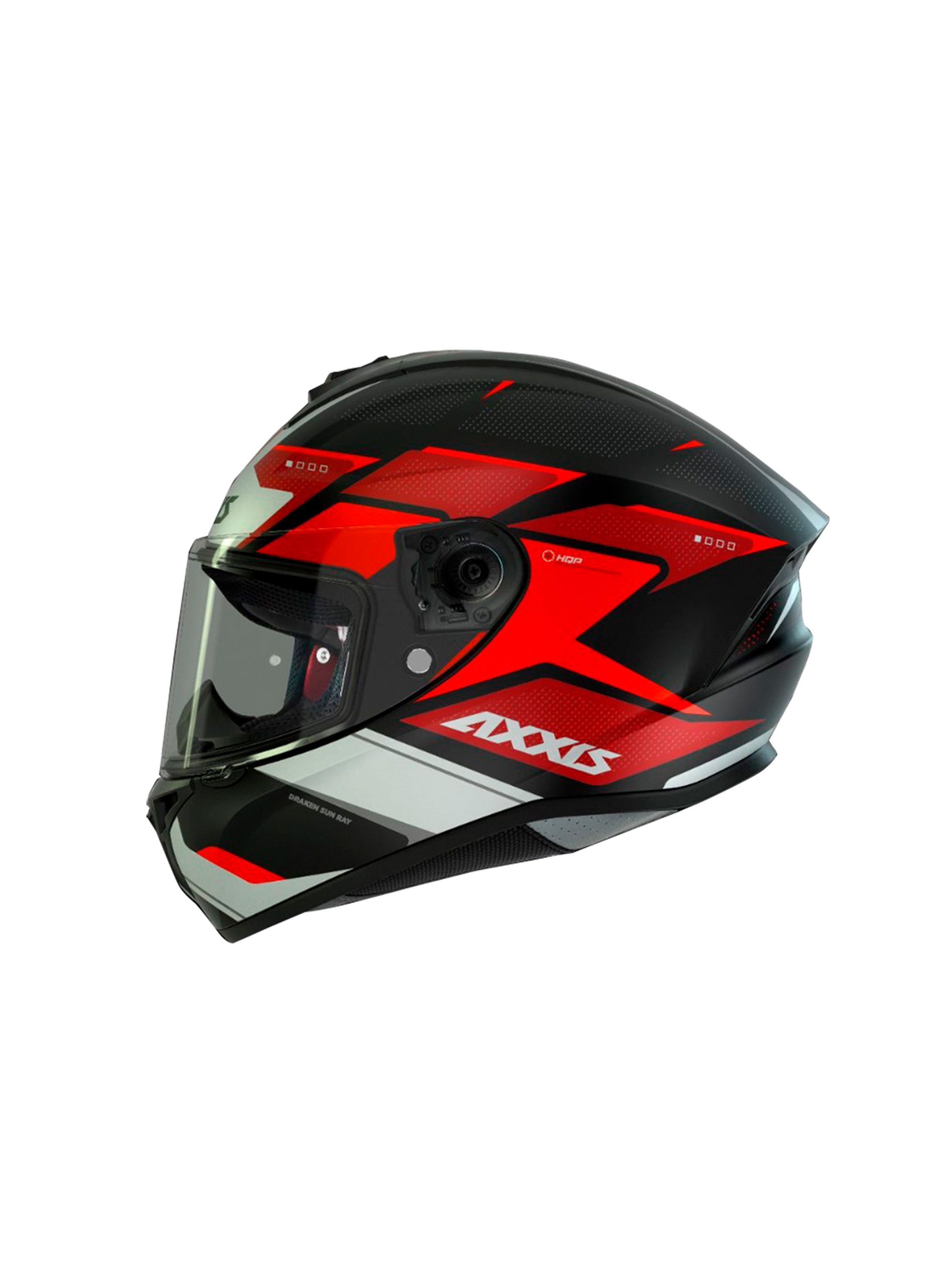 Kit Casco Axxis Draken S Sunray Rojo + Visor Ahumado-3