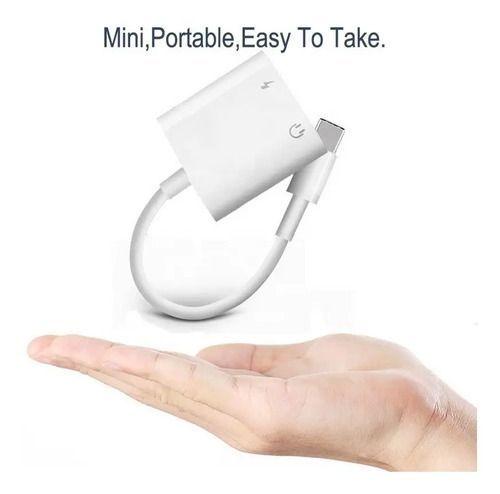 Adaptador USB-C a doble USB-C audio y carga PD 18W blanco-1