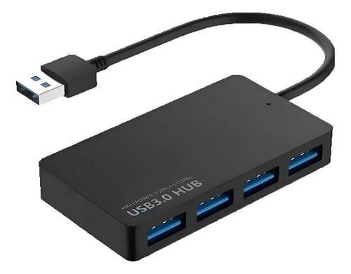 Hub USB 3.0 de 4 puertos 5 Gbps con indicador LED negro-0