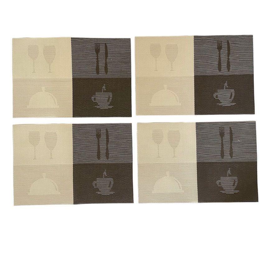 Set 4 Individuales Manteles Rectangular Antideslizantes Tapete-1