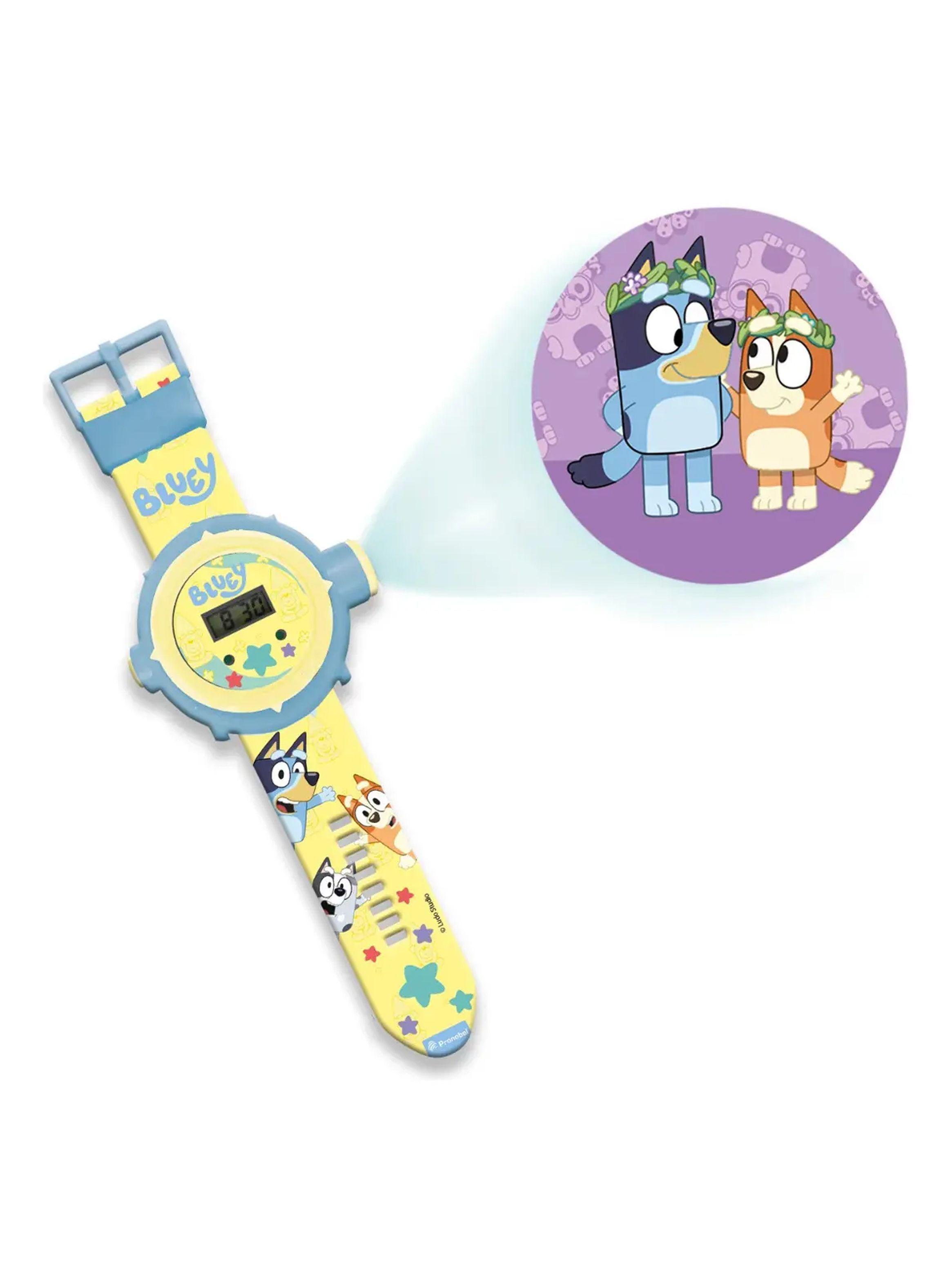 Reloj Infantil Proyector 24 Imagenes Bluey Azul Claro-0