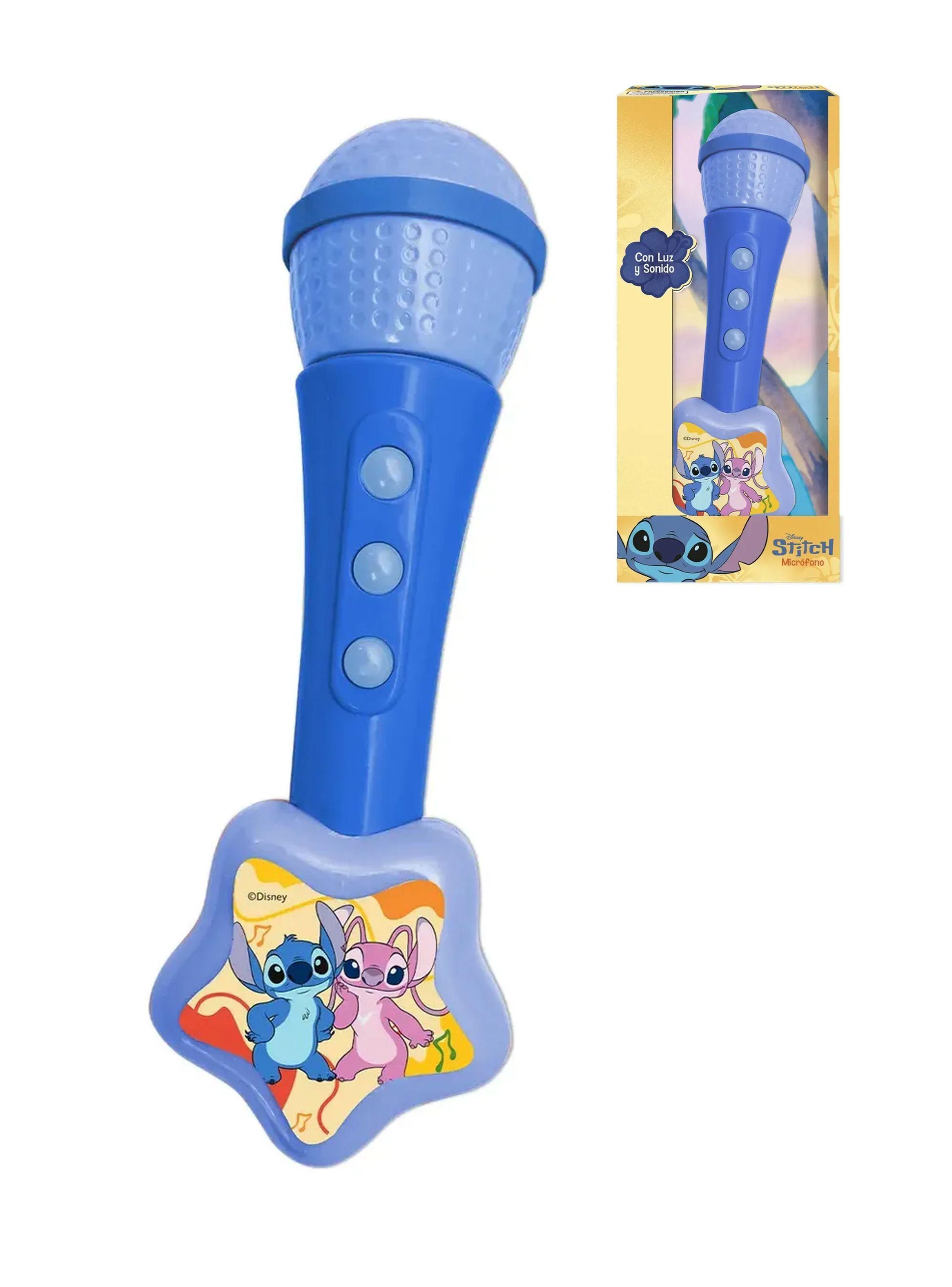 Microfono Infantil Stitch Disney Luz Y Sonido Azul-0