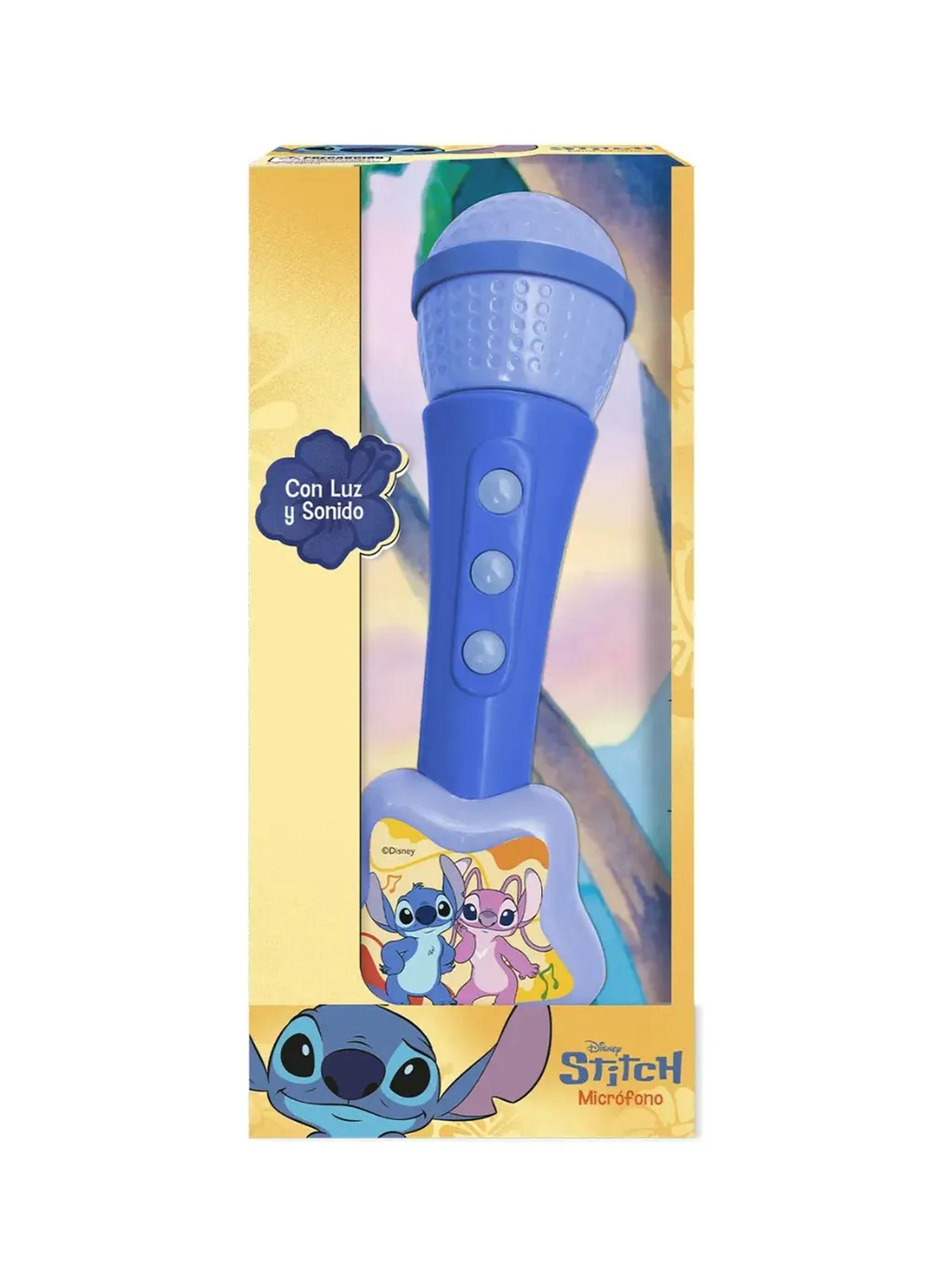 Microfono Infantil Stitch Disney Luz Y Sonido Azul-2