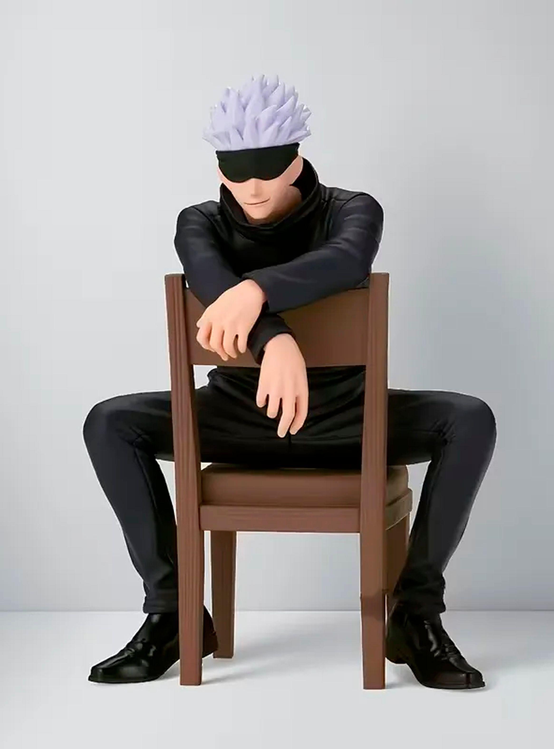 Figura Satoru Gojo Jujutsu Kaisen 11cm Sentado Premium Genérico-3