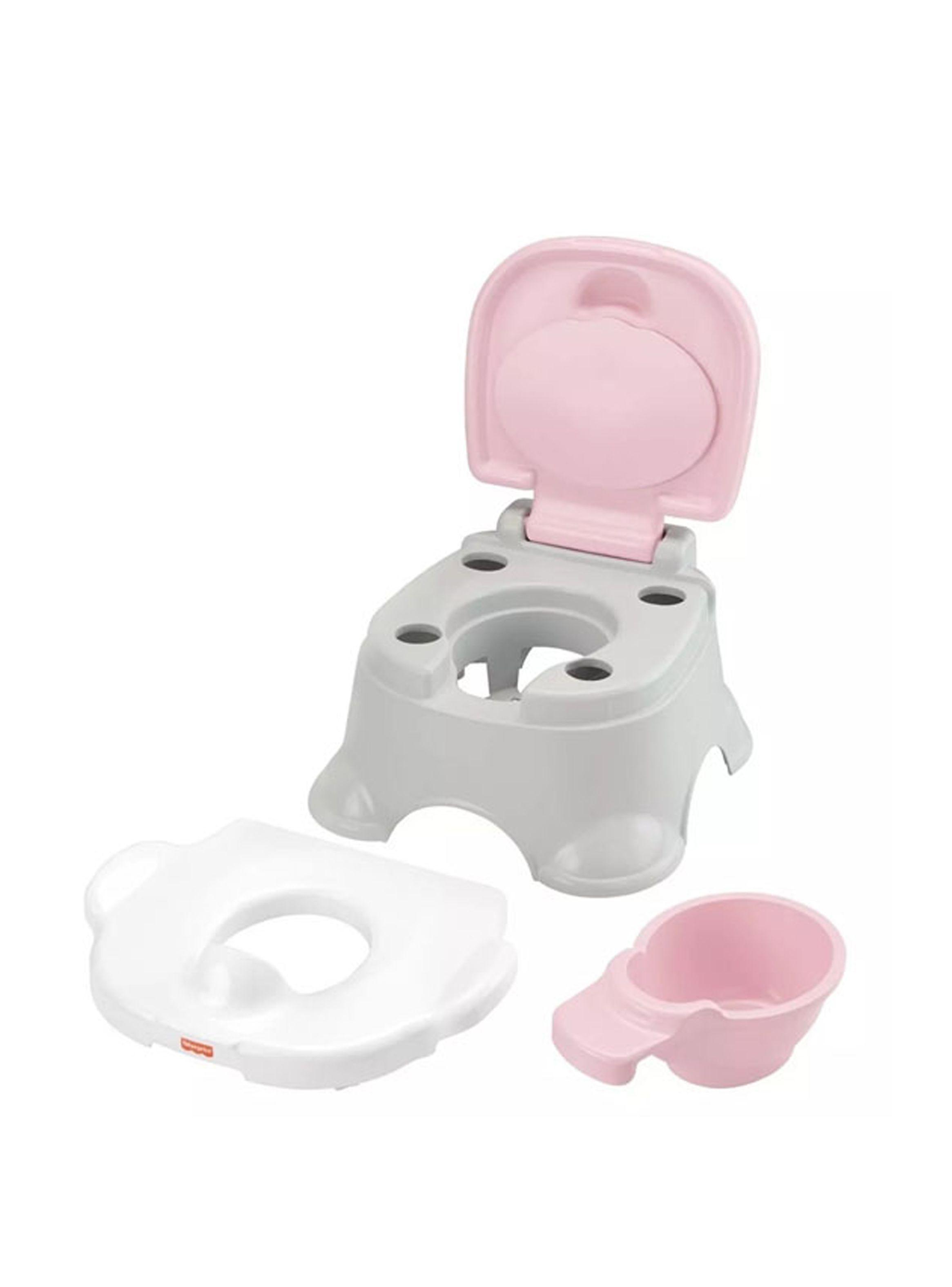 Bacinica Trono Rosa 3 En 1 de Fisher Price  de Mattel -1