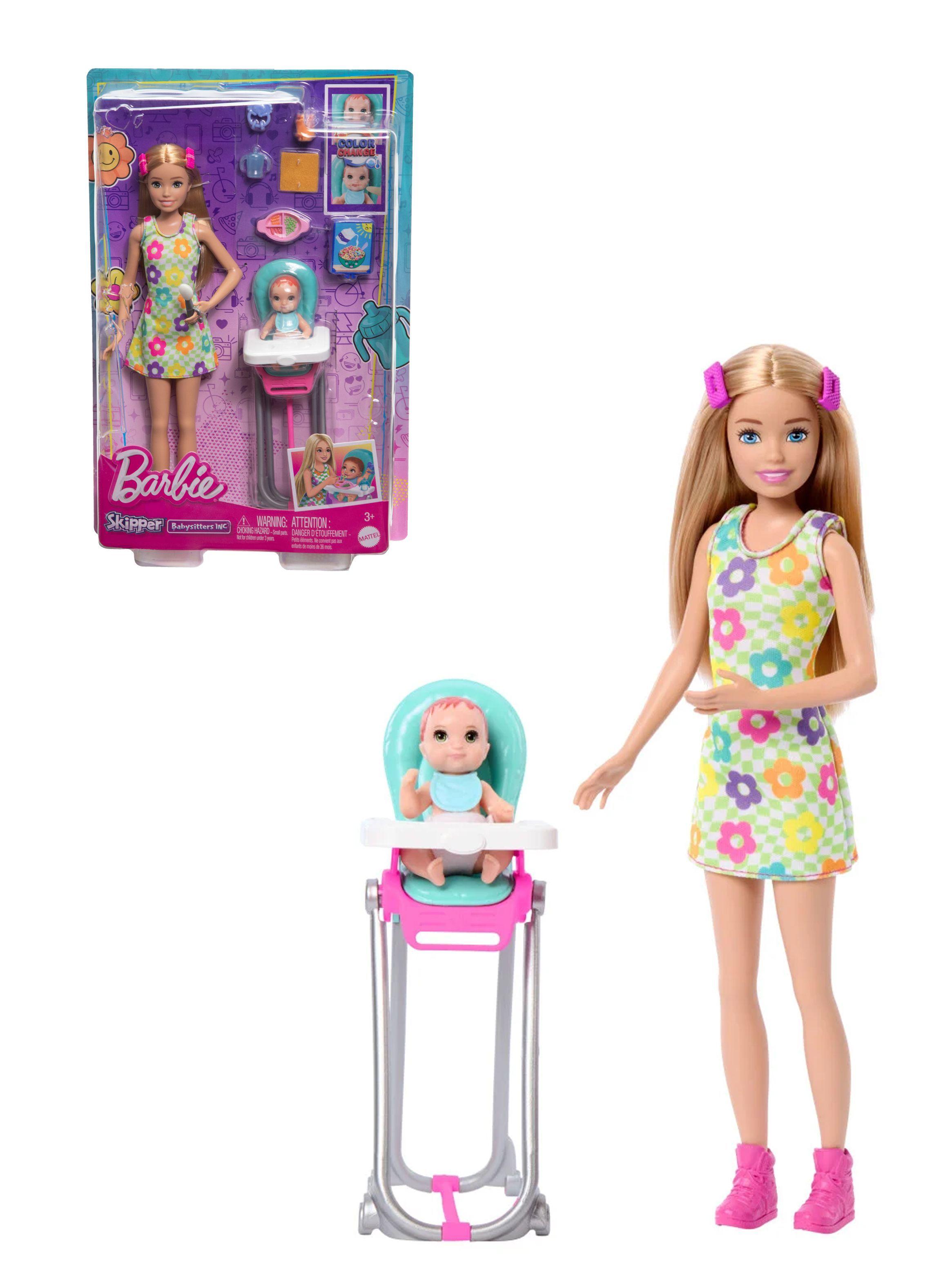 Muñeca Barbie Set de Juego Skipper Hora del Desayuno con Bebé de Mattel-0