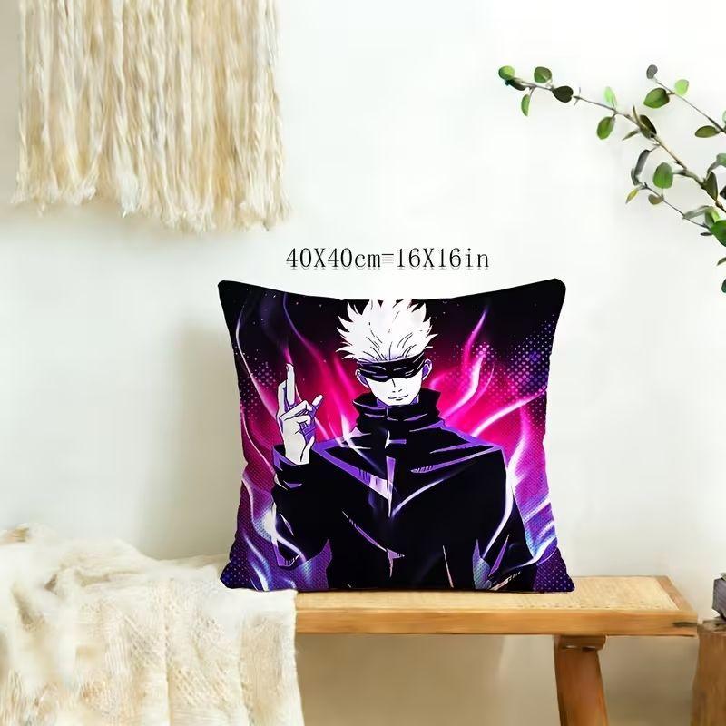 Funda de Almohada Gojo Jujutsu Kaisen 40x40 Felpa Corta-2