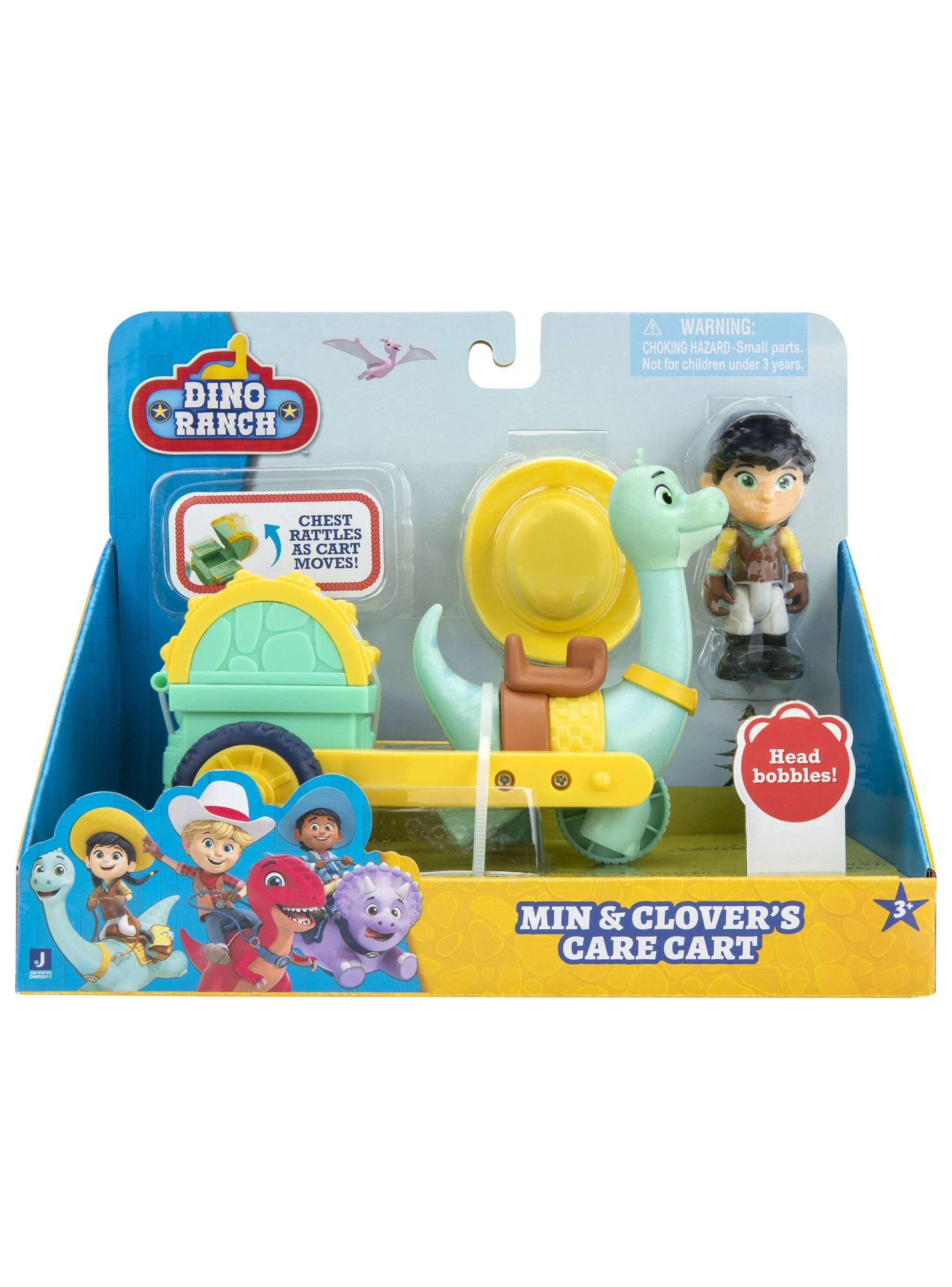 Dino Ranch Jazwares Figura Min Y Clovers Carro Para Cuidados-0