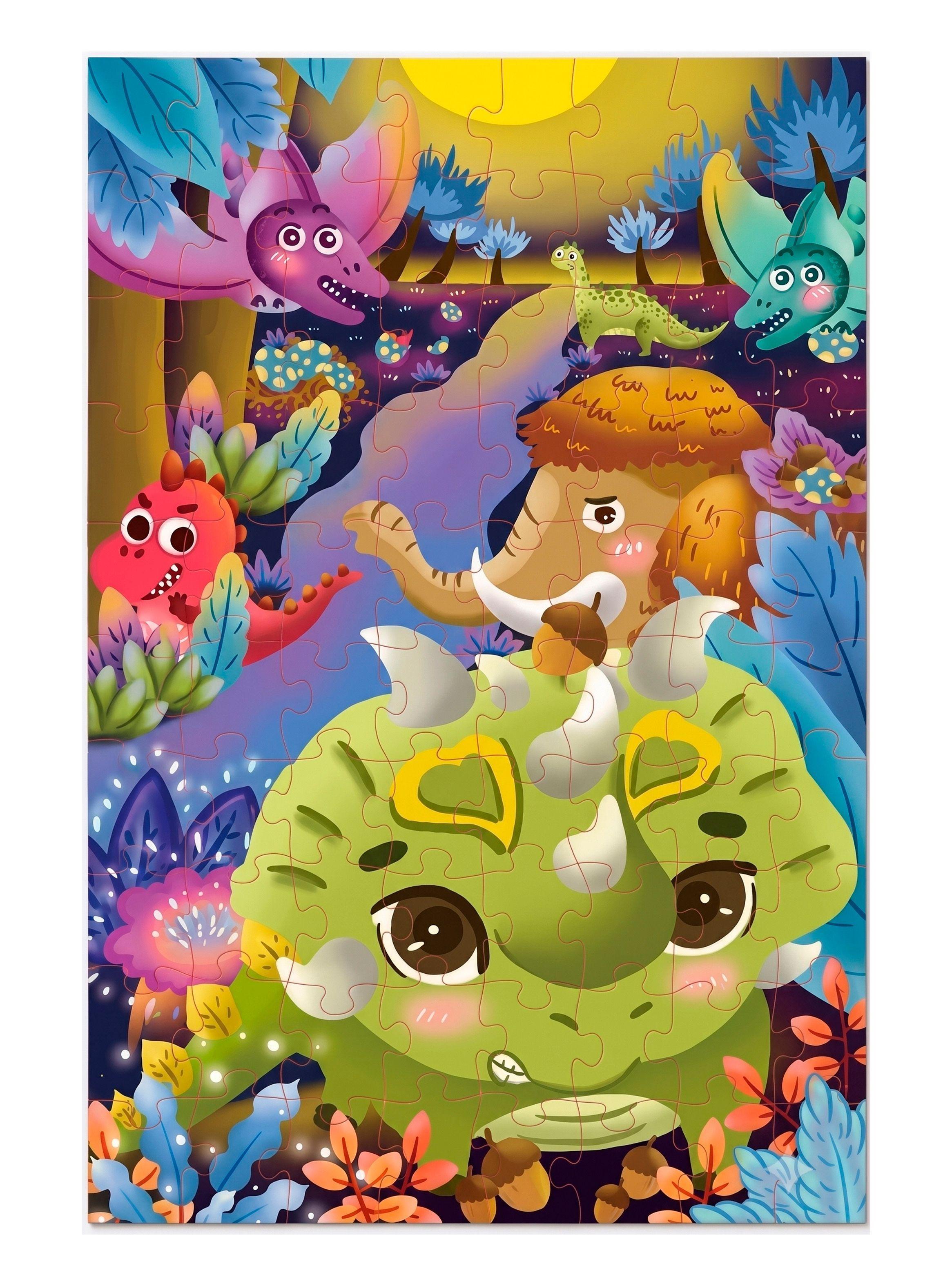 Puzzle Rompecabezas Dinosaurio 80p Playful Maleta Deluxe niños 3+-2