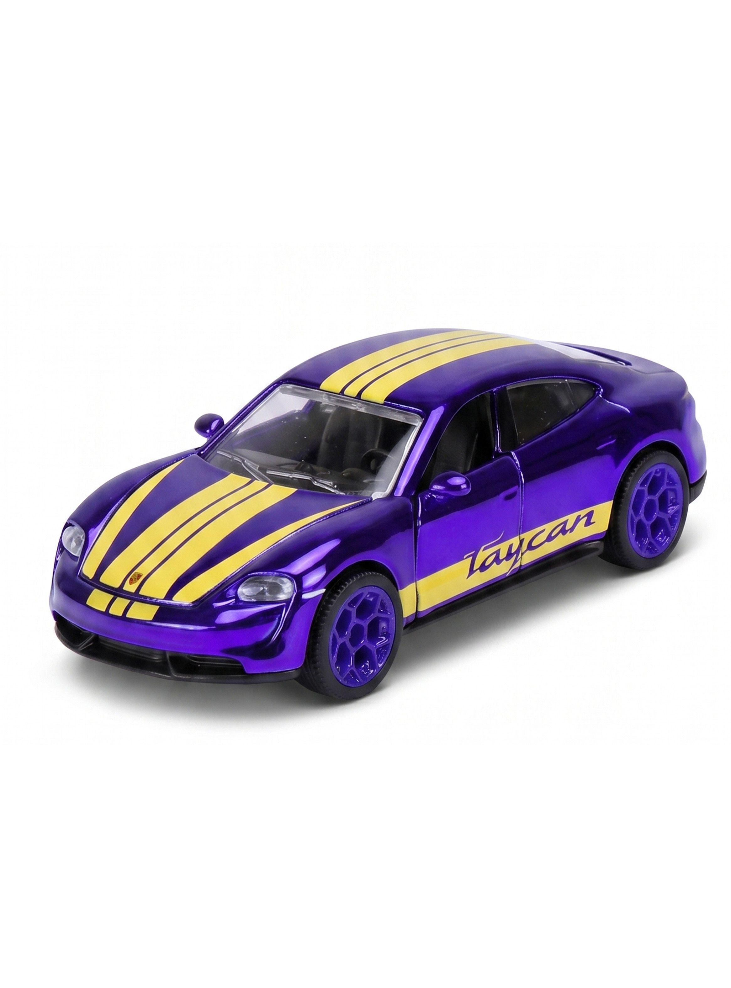 Auto Metal Porsche Taycan S Escala 1:64 Morado-3