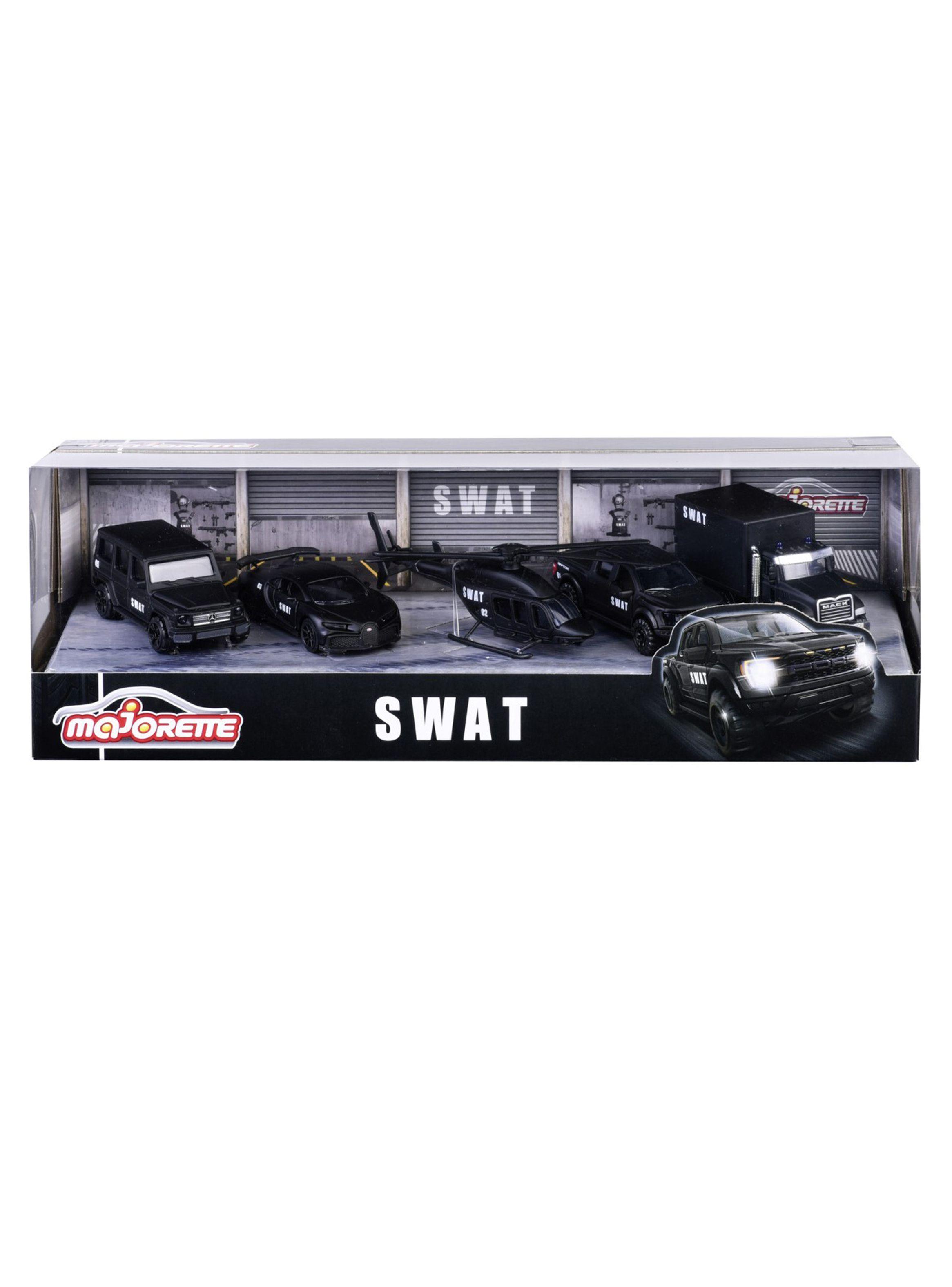 Set 5 Autos Swat Majorette Negros Giftpack Escala 1:64-4