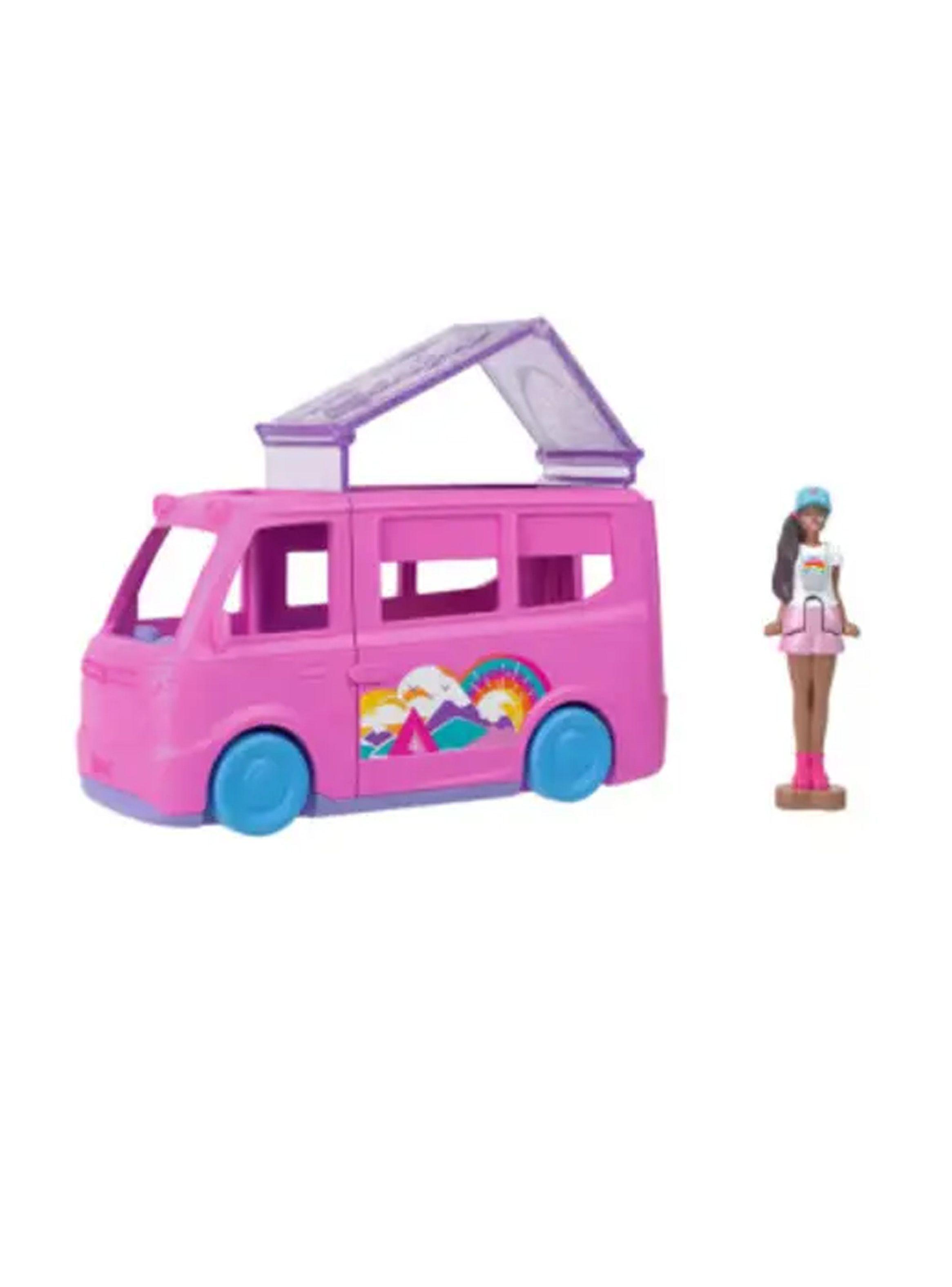 Muñeca Barbie Mini Barbieland Vehiculo Camper Rosa Mattel-2