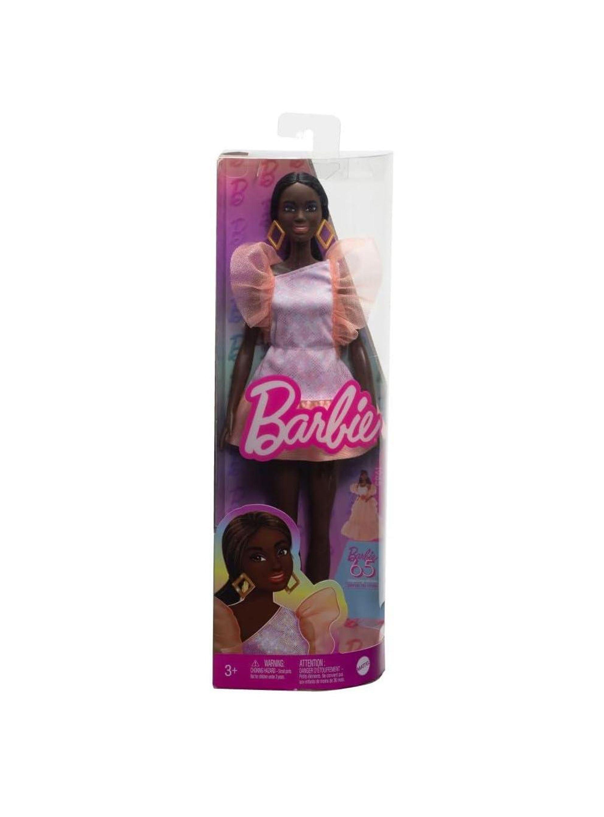 Muñeca Barbie Fashionista Vestido Rosa y Naranja de Mattel-4