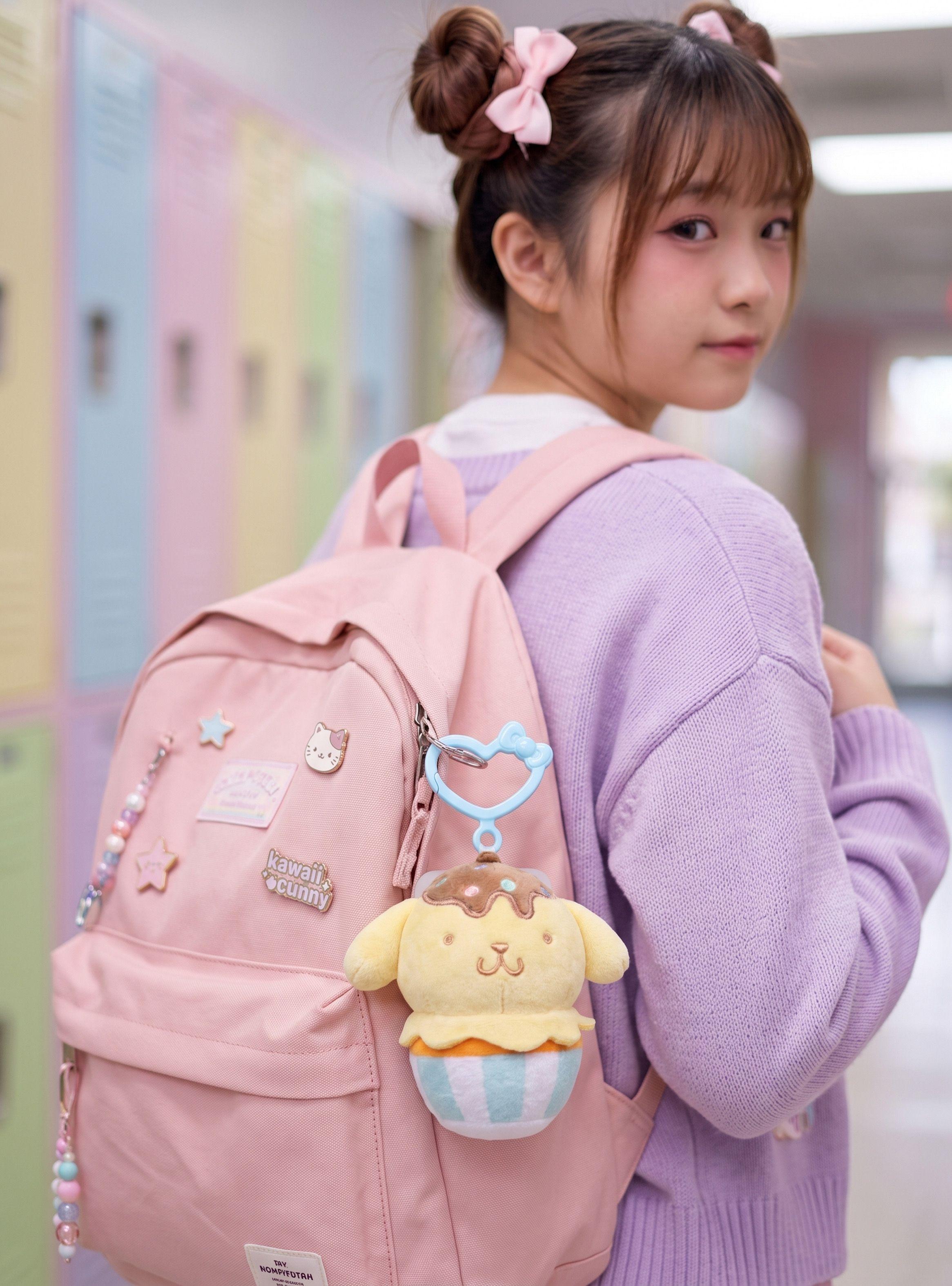 Llavero Peluche Pompompurin Cupcake 10cm Sanrio-4