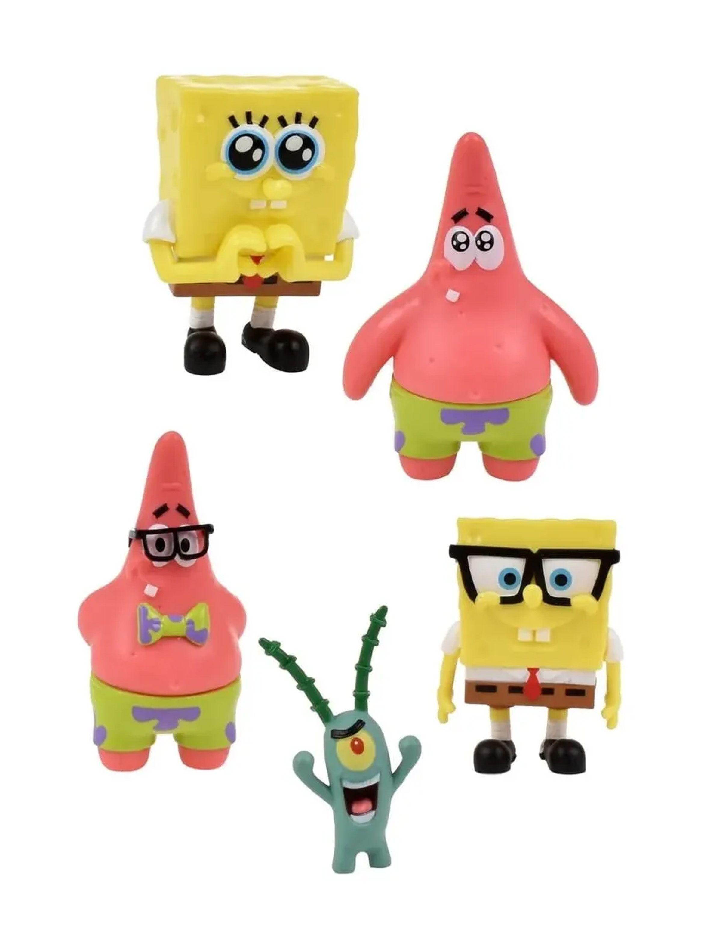Pack X5 Mini Figuras 3D Bob Esponja Nickelodeon-1