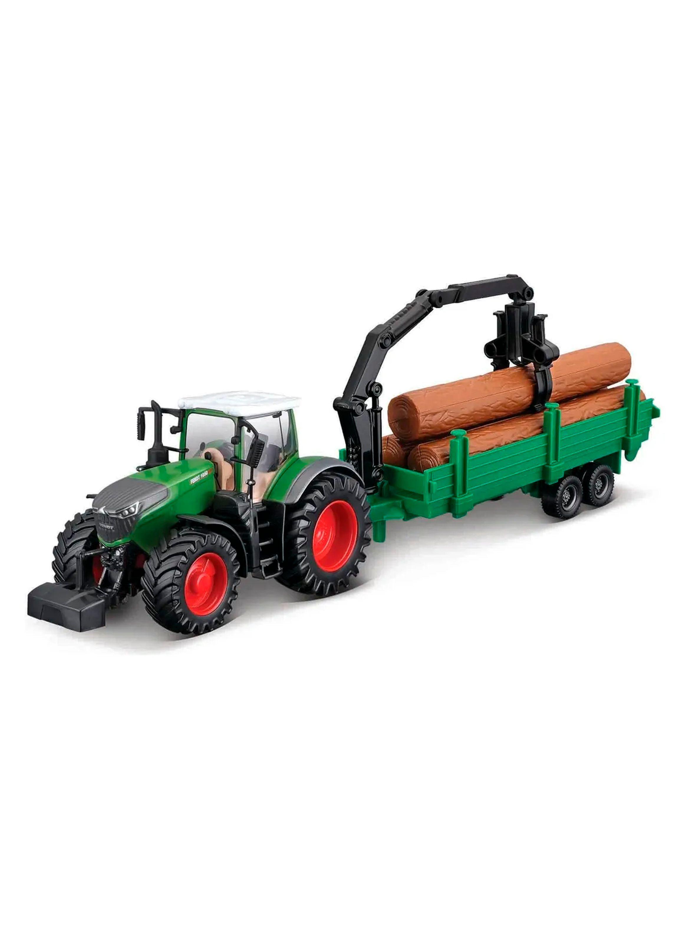 Tractor Fendt 1050 Forestal + Troncos | Bburago Farm-2
