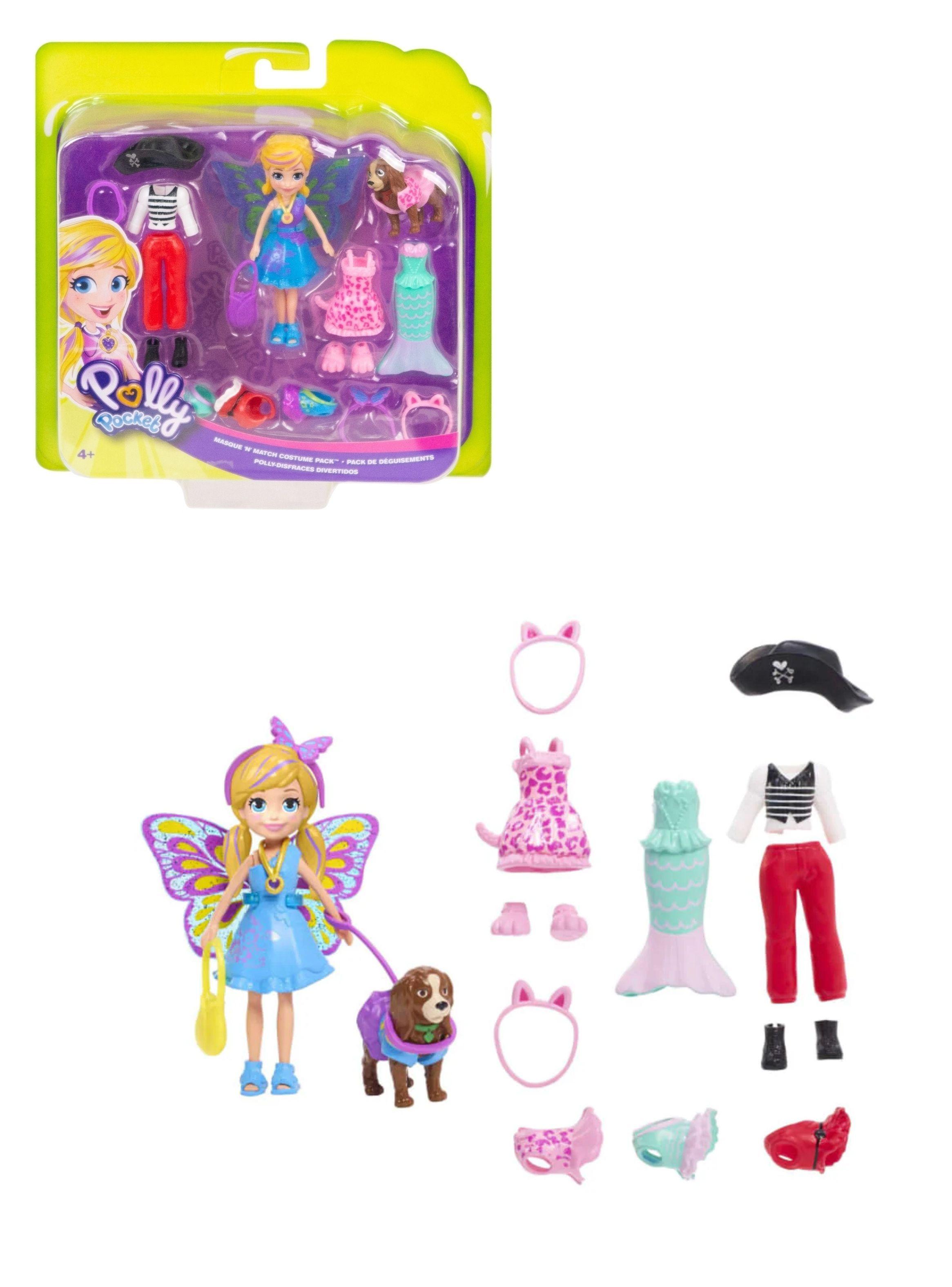 Muñeca Polly Pocket Pack De Disfraces y Mascota de Mattel-0
