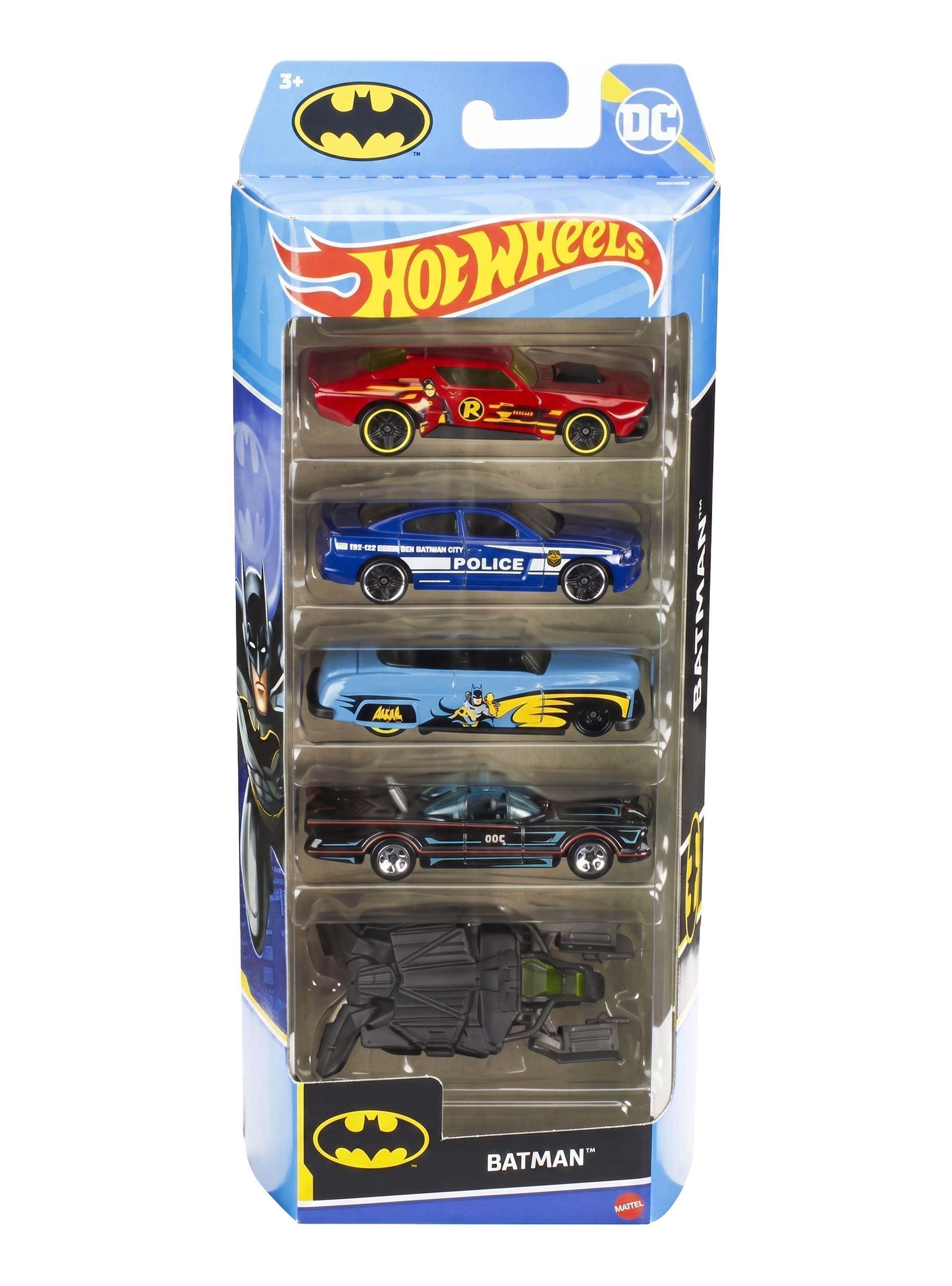 Pack 5 Autos Hot Wheels Batman Metal 1 64 Mattel Original-2