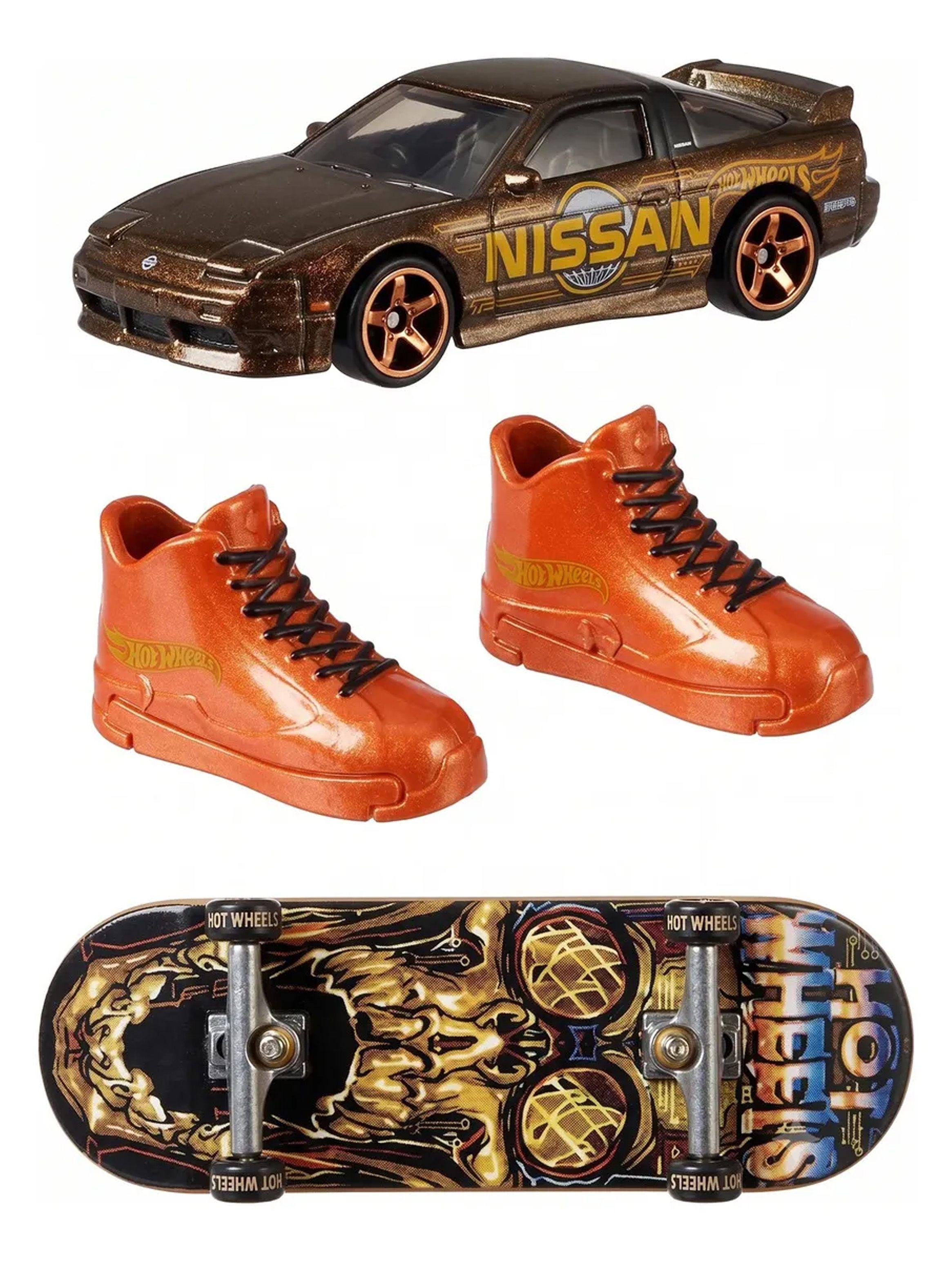 Set Hot Wheels Skate Patineta Tony Hawk Auto Naranja-1