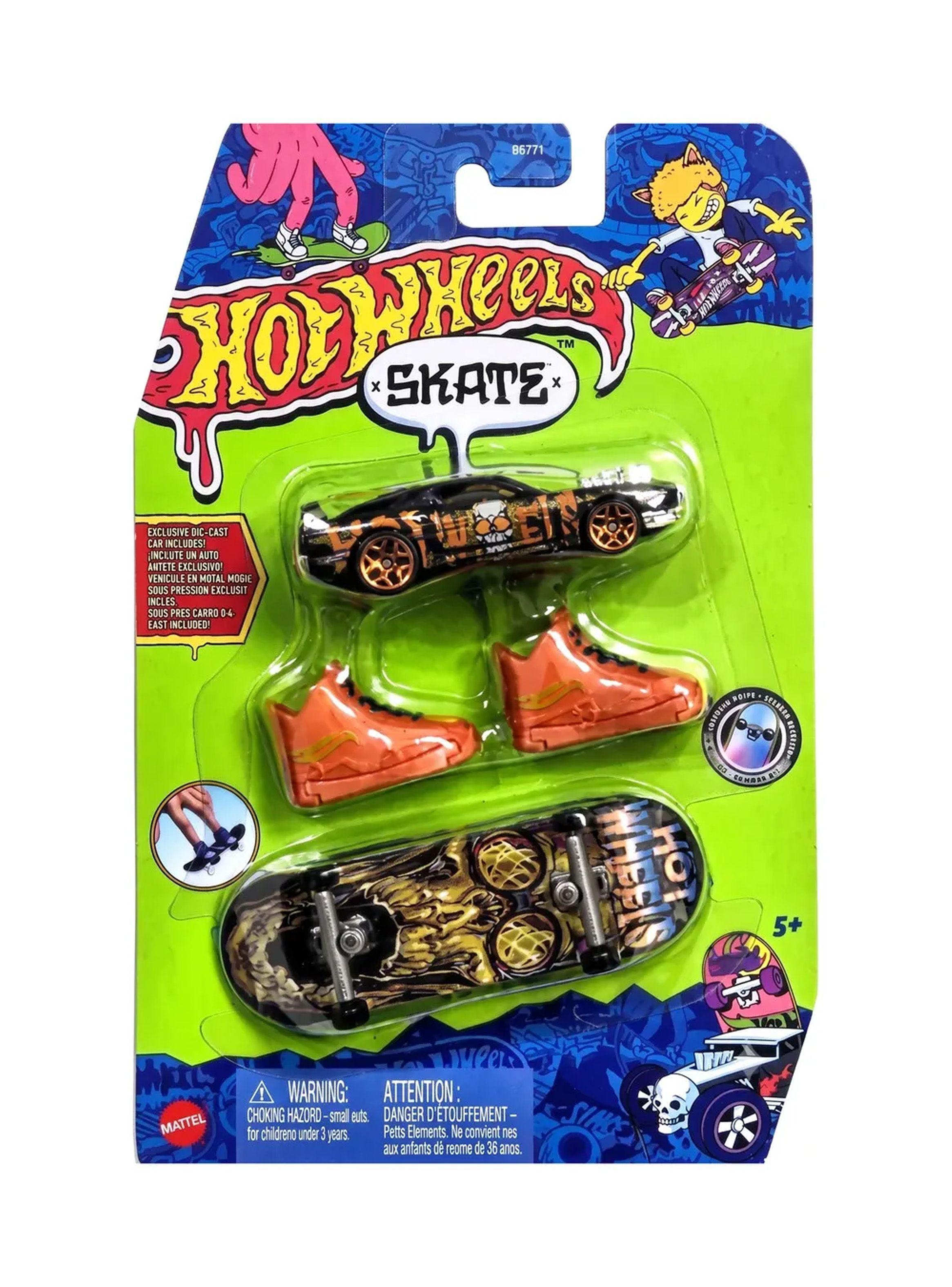 Set Hot Wheels Skate Patineta Tony Hawk Auto Naranja-2