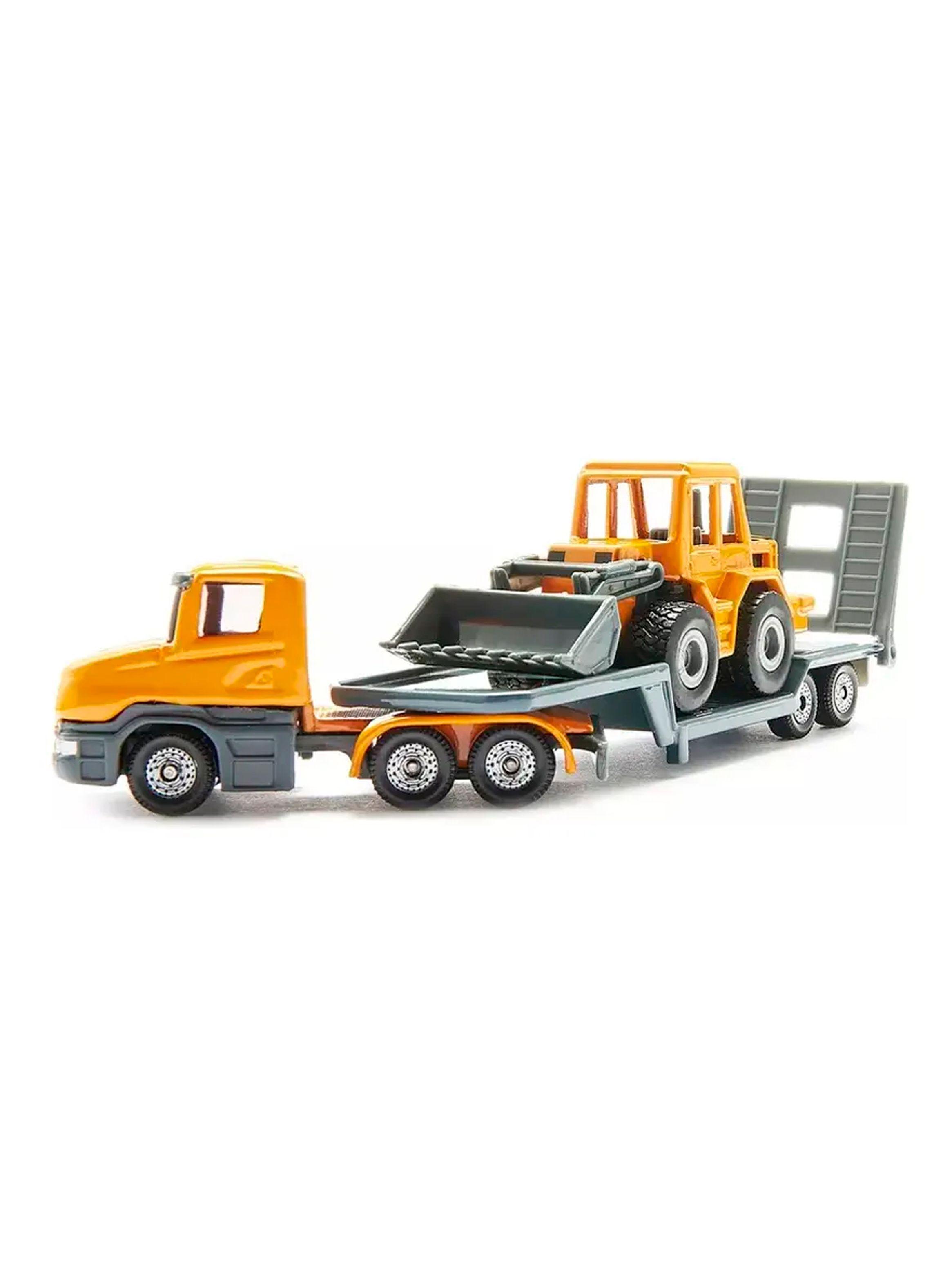 Camion Cama Baja Con Pala Cargadora Metal 1 55 Siku-4
