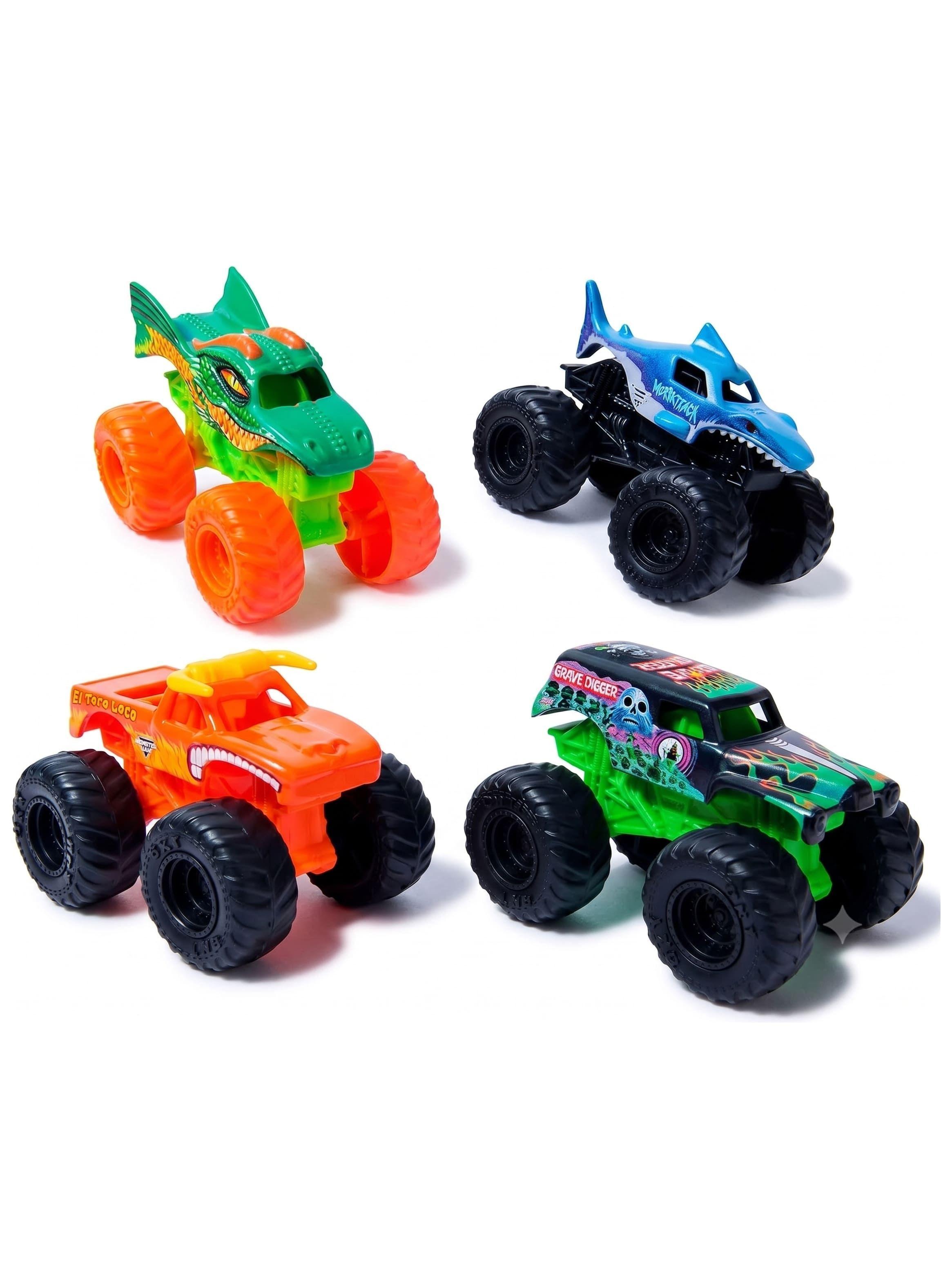 Set 4 Autos De Metal Monster Jam 1 72 Spin Master-2