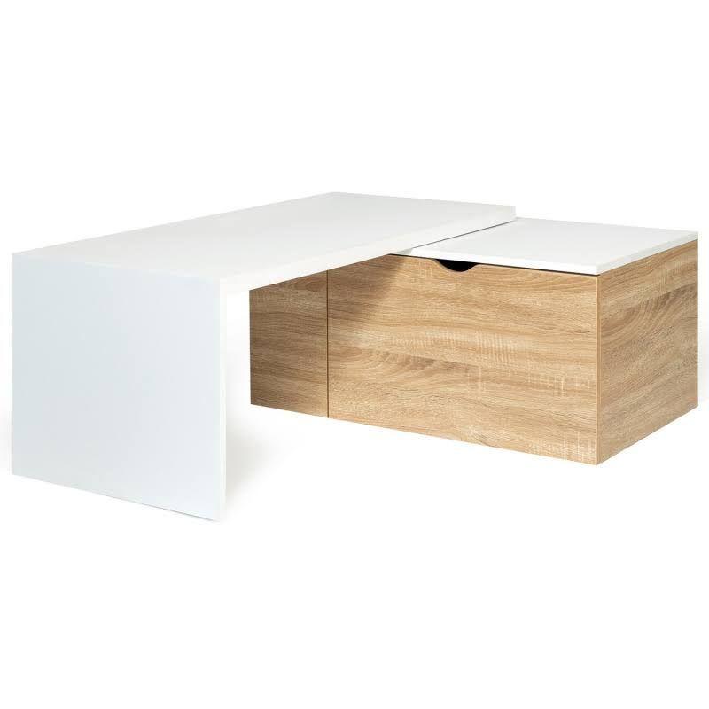 Mesa De Centro Transformable En L Para Living 100x48x40cm-4