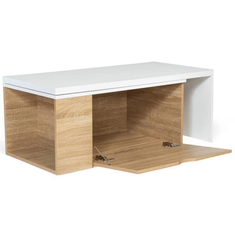 Mesa De Centro Transformable En L Para Living 100x48x40cm-5