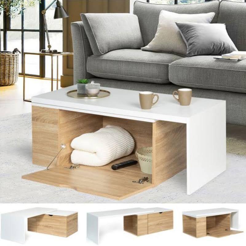 Mesa De Centro Transformable En L Para Living 100x48x40cm-6