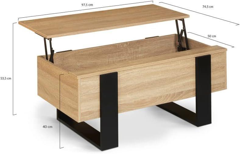 Mesa De Centro Elevable Para Living 105x55x40cm Norteamericana-2