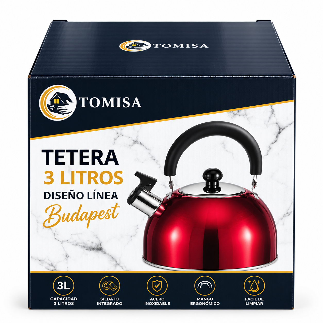 Tetera TOMISA Budapest 3 Litros Burdeo-1
