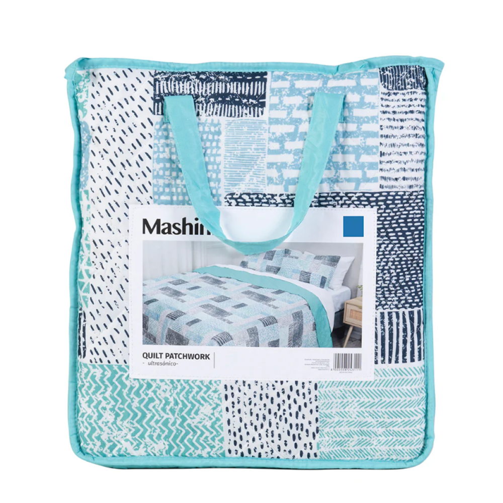 Quilt 1.5 Plazas Cosido Patchwork Lois-4