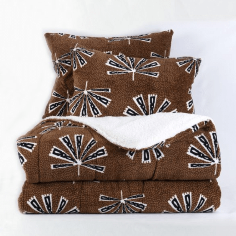 Plumón Coral Sherpa 2 Plazas Print Asmara-3
