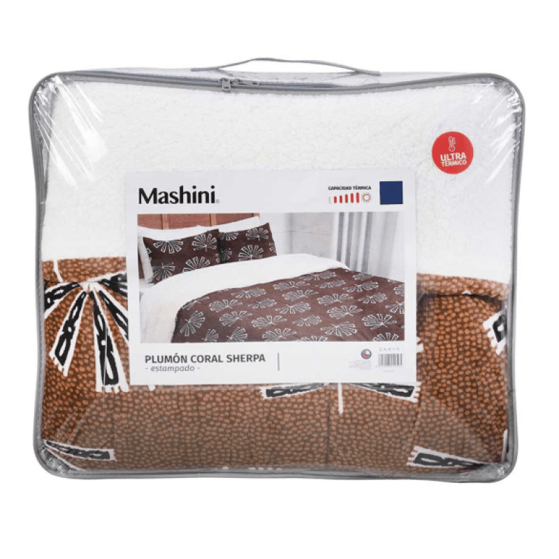 Plumón Coral Sherpa 2 Plazas Print Asmara-4