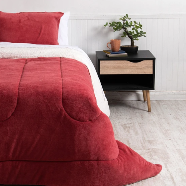 Plumón Coral Sherpa 1.5 Plazas Burdeo-0