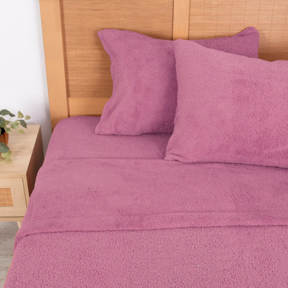 Sábana Sherpa Lisa 1.5 Plazas Violeta-2