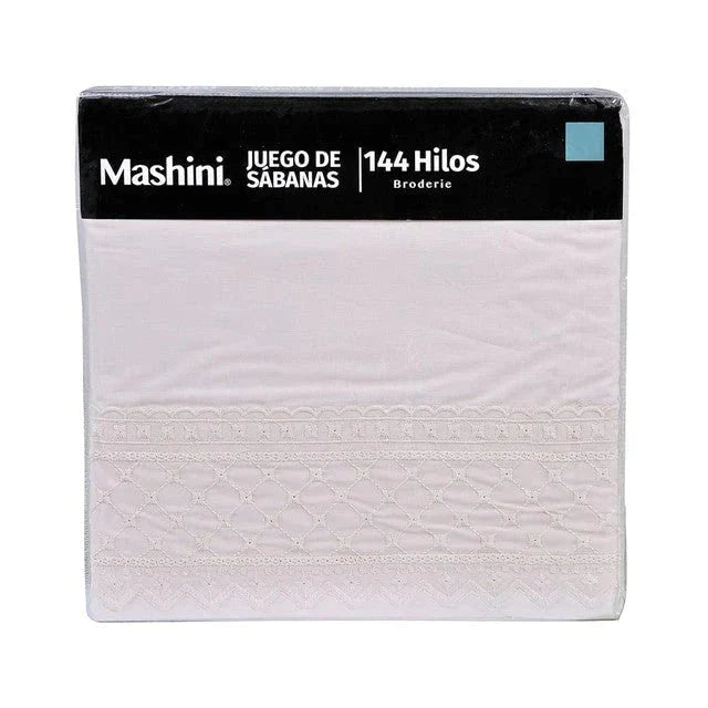 Sábana 1.5 Plazas Broderie Bricks Rosado-2