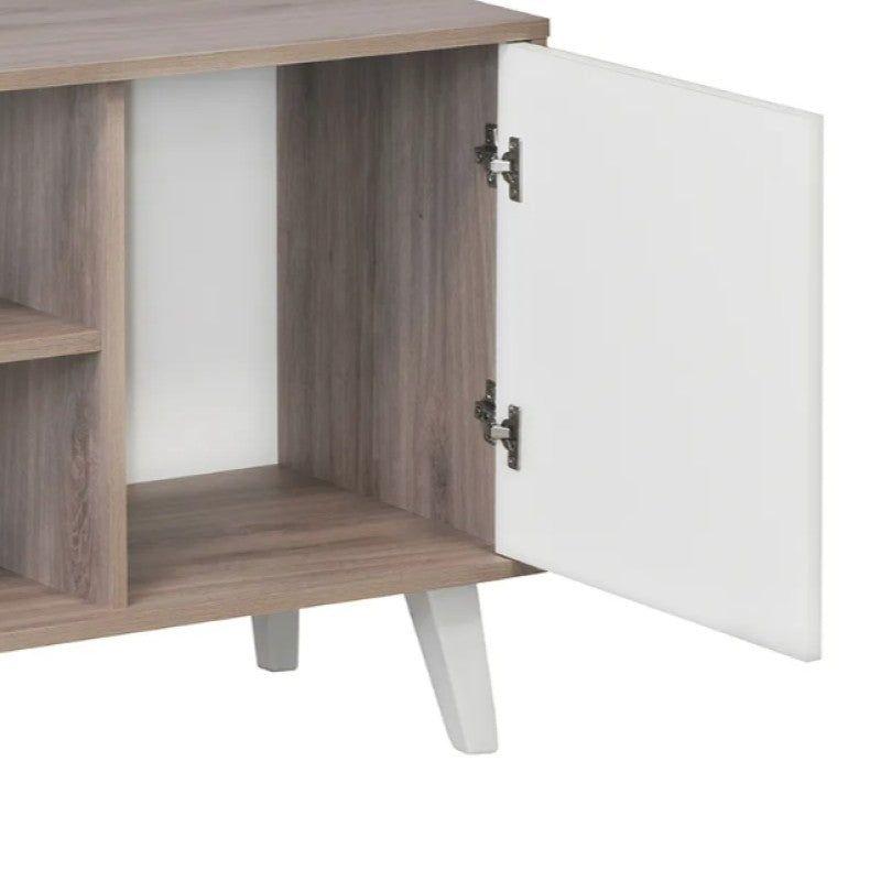 Rack Tv Atlanta Roble Santana/Blanco-3