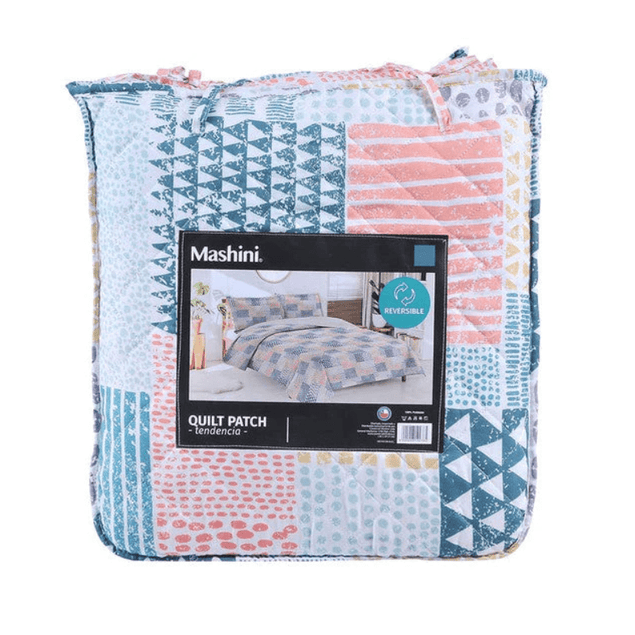 Quilt 2 Plazas Cosido Patchwork Aries-3