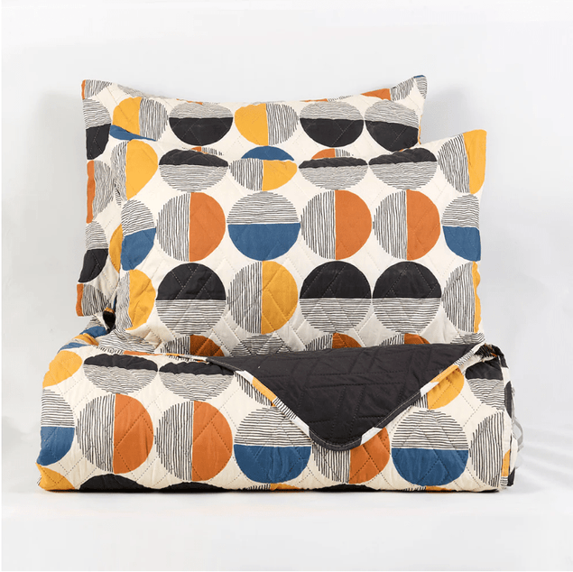 Quilt 2 Plazas Microfibra Estampado Circle-2