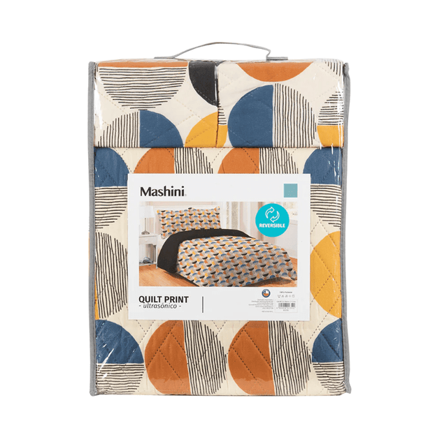 Quilt 2 Plazas Microfibra Estampado Circle-3