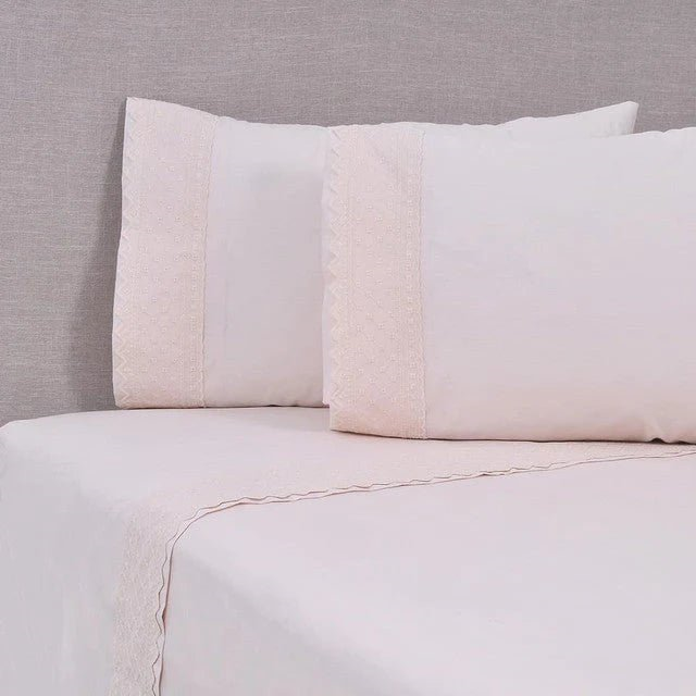 Sábana 2 Plazas Broderie Bricks Rosado Angel-0