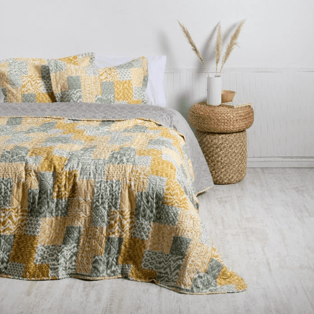 Quilt 1.5 Plazas Cosido Patchwork Leo-0