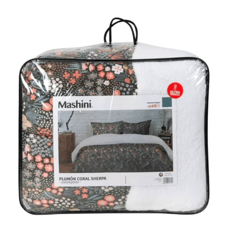 Plumón Coral Sherpa King Plazas Print Baysan-2
