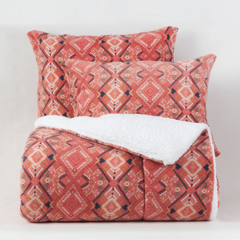 Plumón Coral Sherpa 2 Plazas Print Kay-2